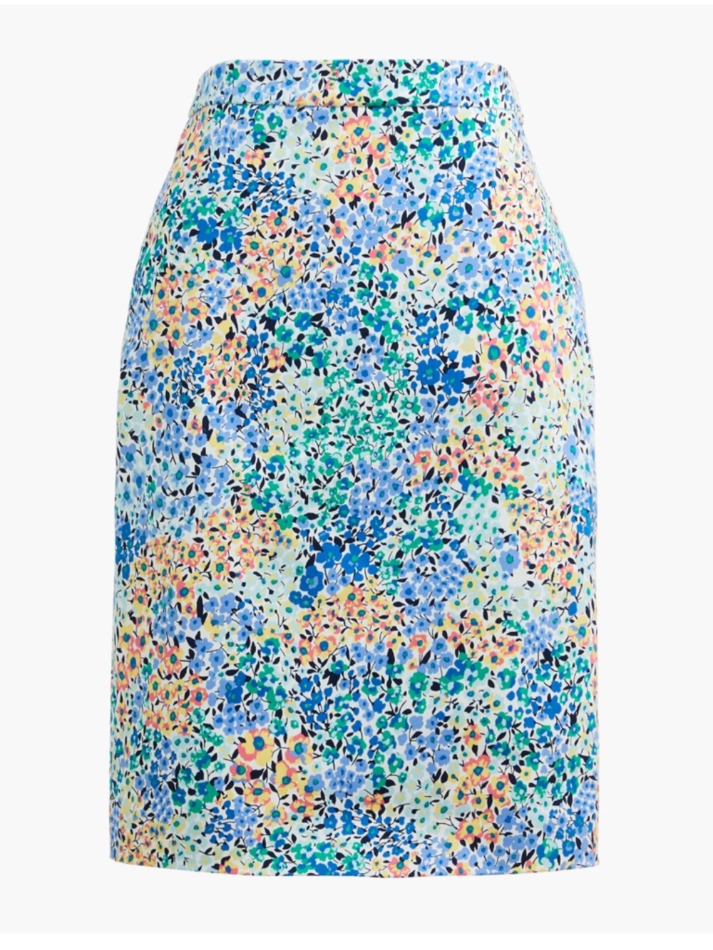 J. Crew Floral Pencil Skirt in Blue, Green and Peach